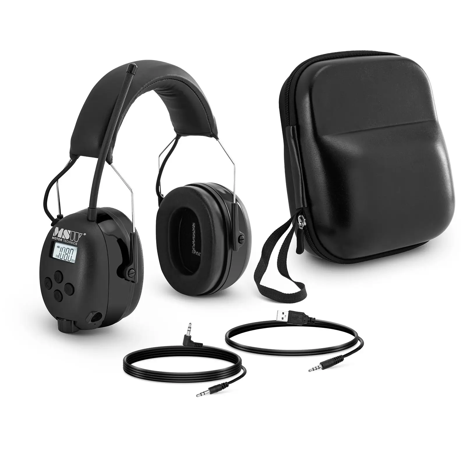 Slušalke Bluetooth z odpravljanjem šumov - mikrofon - LCD zaslon - baterija za ponovno polnjenje - črna