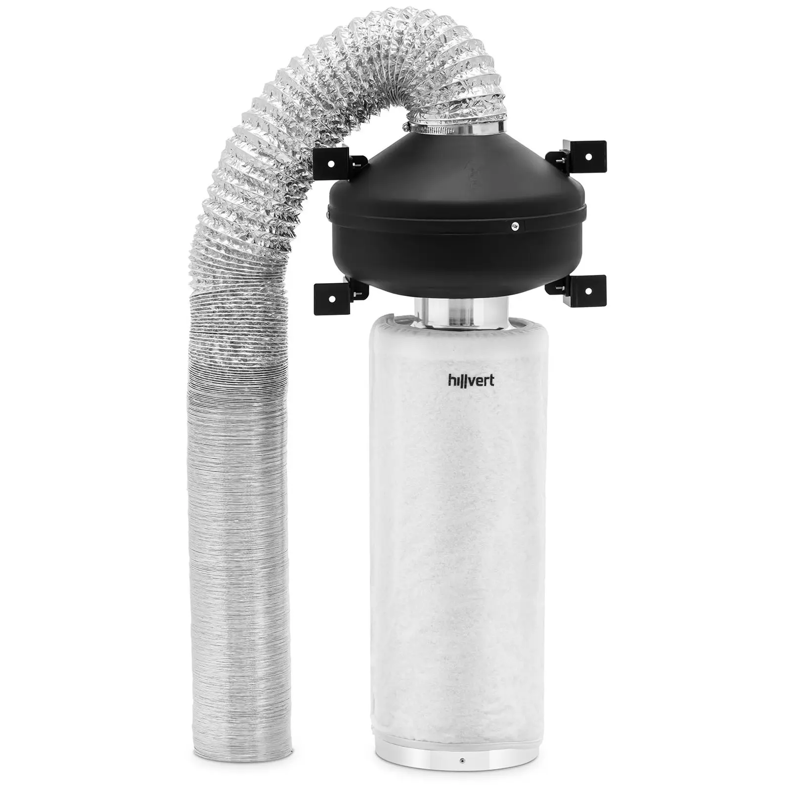 Komplet zračnih filtrov - 50 cm filter z aktivnim ogljem / cevni ventilator / cev za odvod zraka - 249,6 m³/h - Ø 102 mm izhoda