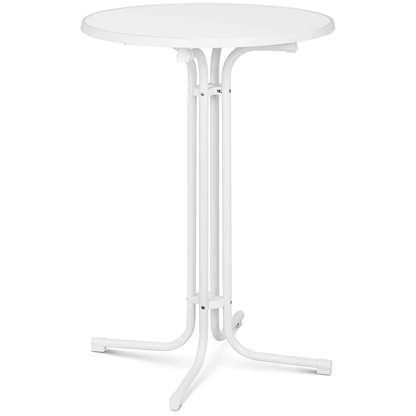 Visoka barska miza - Ø 80 cm - zložljiva - bela