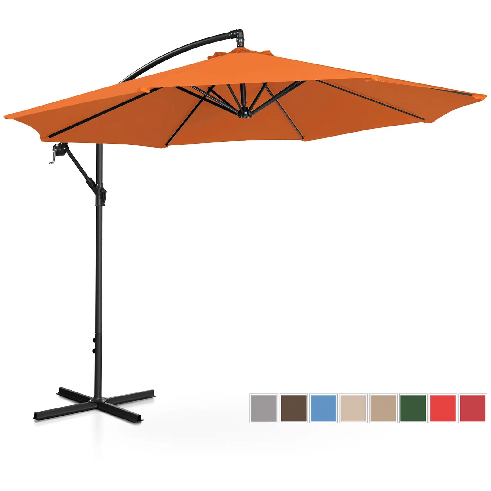 Vrtni dežnik - oranžna barva - okrogel - Ø 300 cm - nagibni