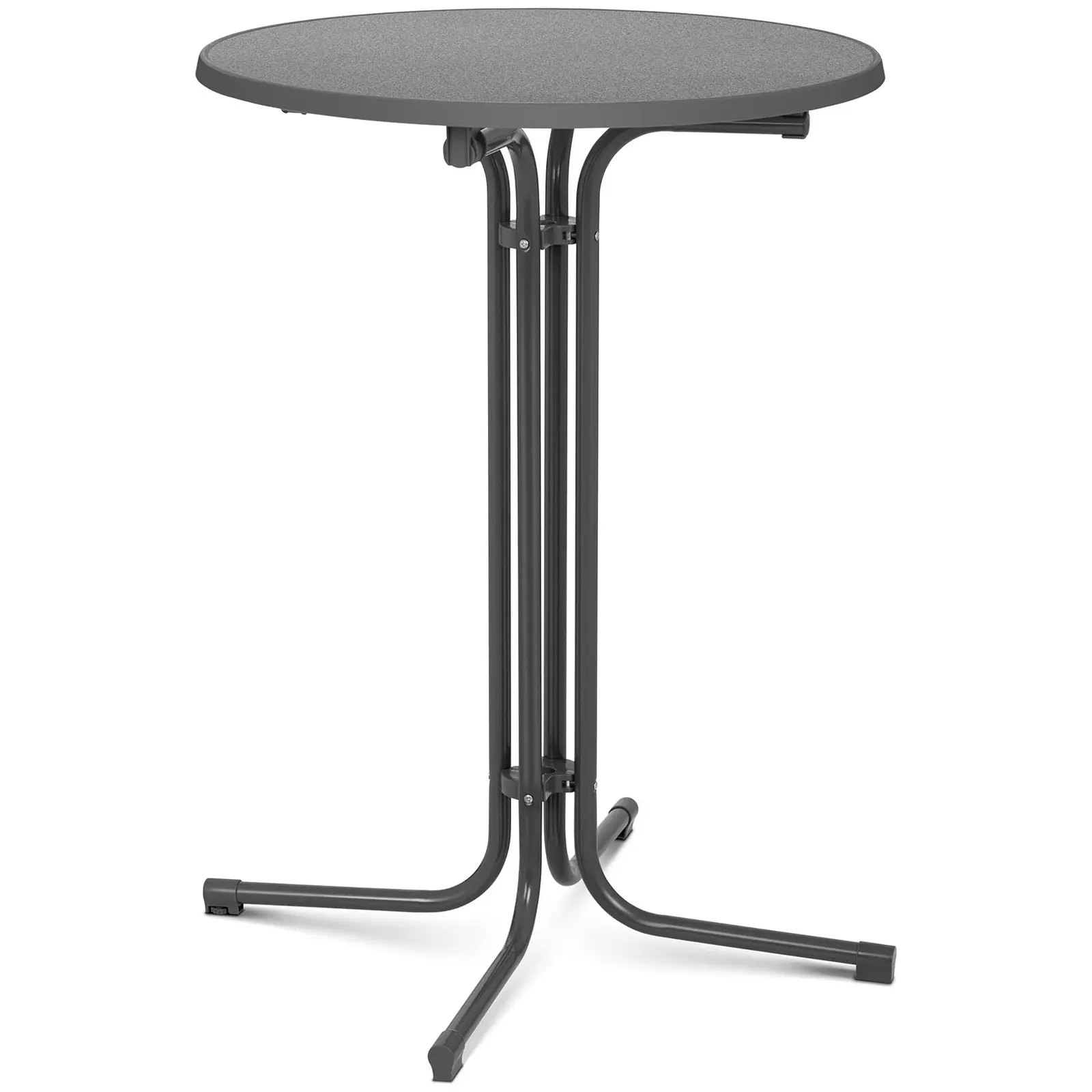 Visoka barska miza - Ø 80 cm - zložljiva - siva