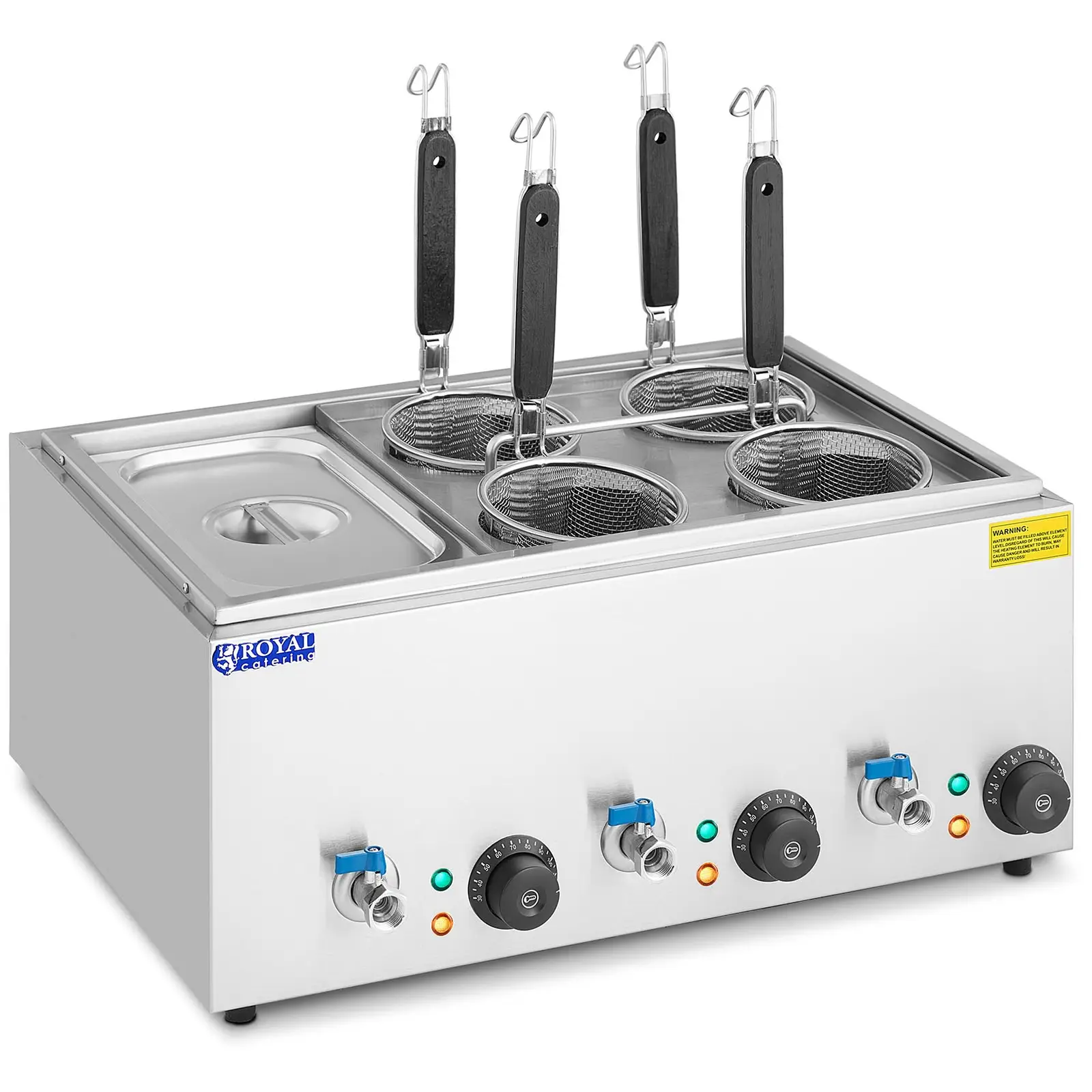 Kuhalnik za testenine s 4 košarami in posodami GN 1/3 - temperatura: 30 - 110 °C
