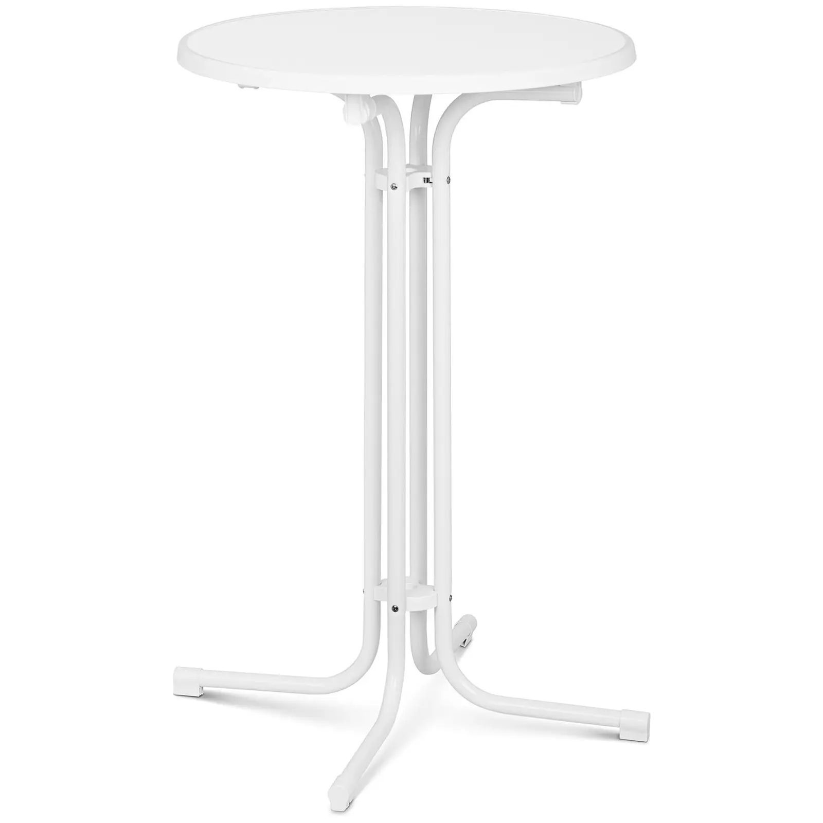 Visoka barska miza - Ø 70 cm - zložljiva - bela