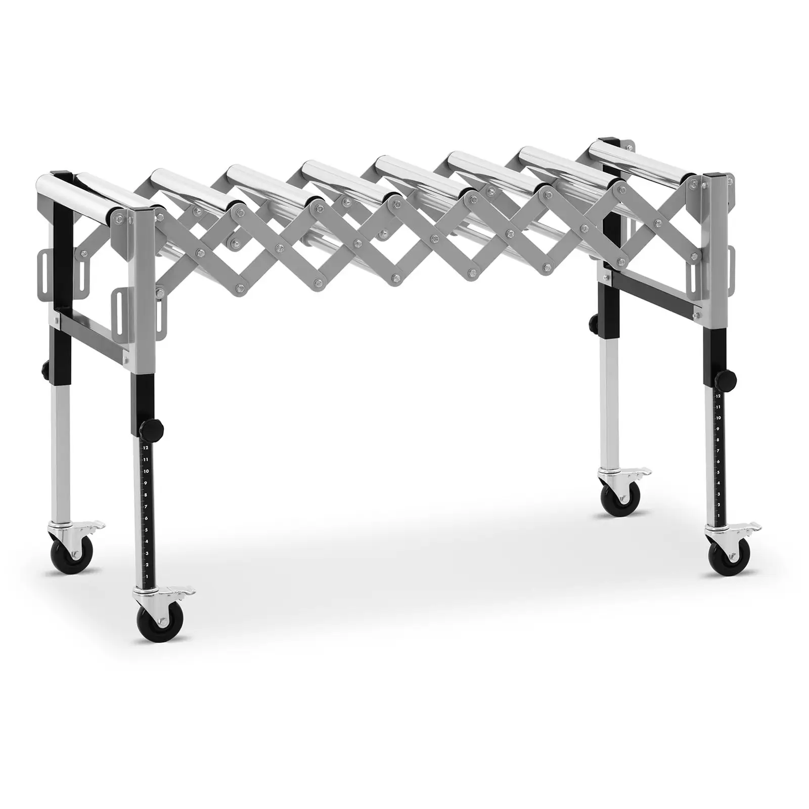 Valjčna miza - 130 kg - 147 cm - 9 valjev - nastavljiva po višini - zložljiva