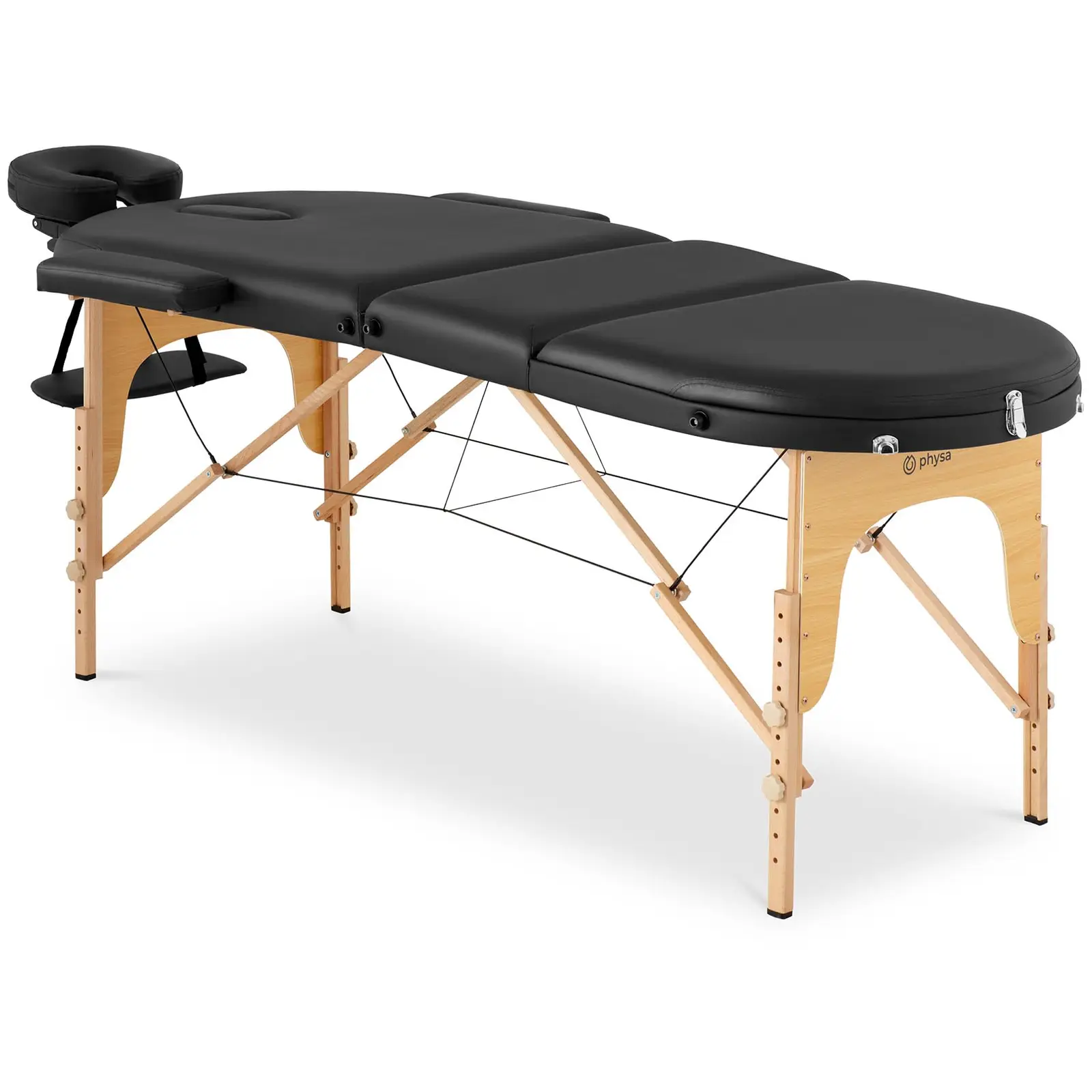 Zložljiva masažna miza - 185-211 x 70-88 x 63-85 cm - 227 kg - črna